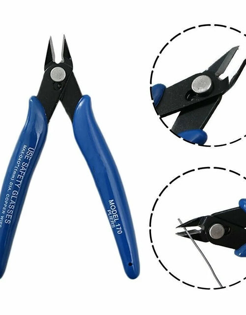 Load image into Gallery viewer, NJBLZQ Pliers Carbon Steel Pliers Electrical Wire Cable Cutters Cutting Side Snips Flush Pliers Nipper Home Hand Tools Blue
