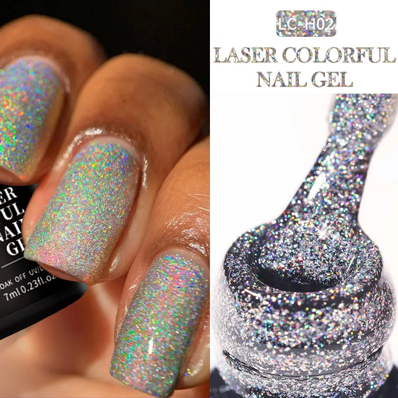 LILYCUTE 7ML Glitter Gel Nail Polish Sparkling Semi Permanent UV Gel Colorful Shinning Gel Varnish Nail Art Soak Off UV LED Gel