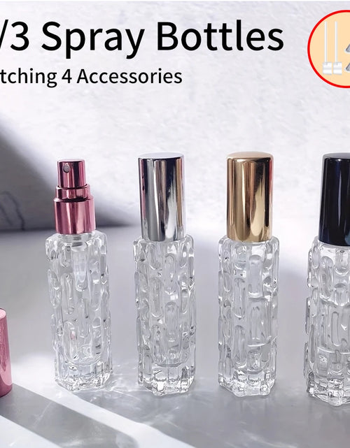 Load image into Gallery viewer, 1/3/6pcs+4 accessories 10ml travel mini perfume atomizer container with 3 spray bottles, 2 funnels, 2 dispenser diviners

