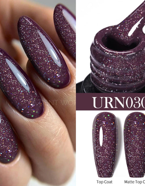 Load image into Gallery viewer, UR SUGAR 7.5ML Blue Black Red Glitter Sequin Color Gel Nail Polish Semi-permanent Varnish For Nail Art Manicure Soak Off UV Gel
