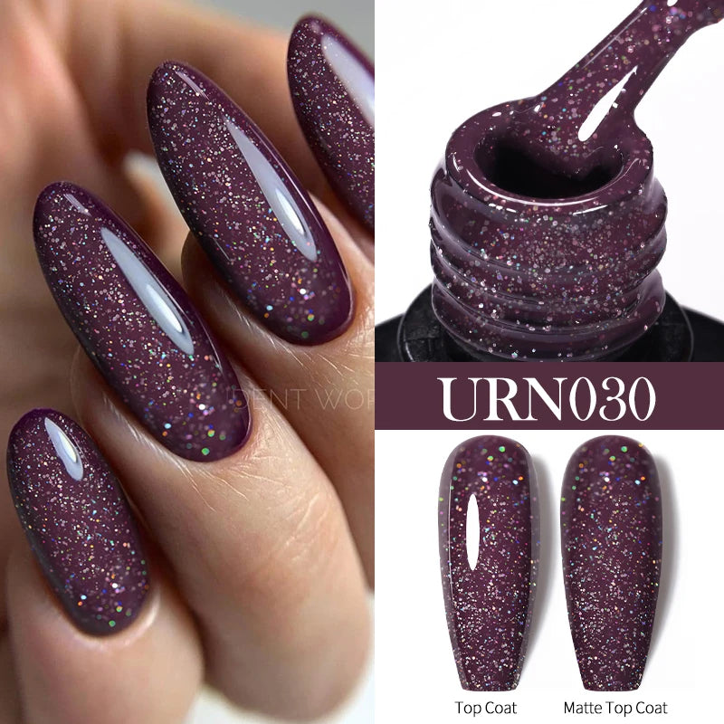 UR SUGAR 7.5ML Blue Black Red Glitter Sequin Color Gel Nail Polish Semi-permanent Varnish For Nail Art Manicure Soak Off UV Gel