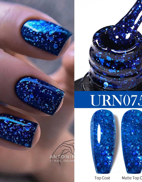 Load image into Gallery viewer, UR SUGAR 7.5ML Blue Black Red Glitter Sequin Color Gel Nail Polish Semi-permanent Varnish For Nail Art Manicure Soak Off UV Gel
