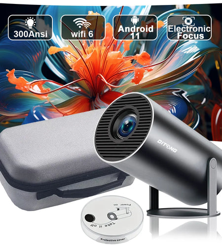 DITONG HY300 Plus HD Projector portatil 4K 1280x720P Android  LED Video Home Theater Cinema Phone mini Proyector Movie HY300 pro