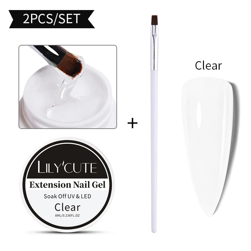LILYCUTE 6 IN 1 Extension Gel Nail Polish Acrylic Construct Hard Gel Soak Off Self Leveling Reinforcement Gel For Nail HEMA FREE