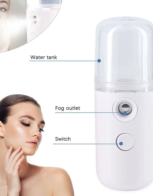 Load image into Gallery viewer, 30ML Mini Facial Steamer  Facial Sprayer USB Nebulizer Humidifier Moisturizing Hydrating Women Beauty Skin Care Tool
