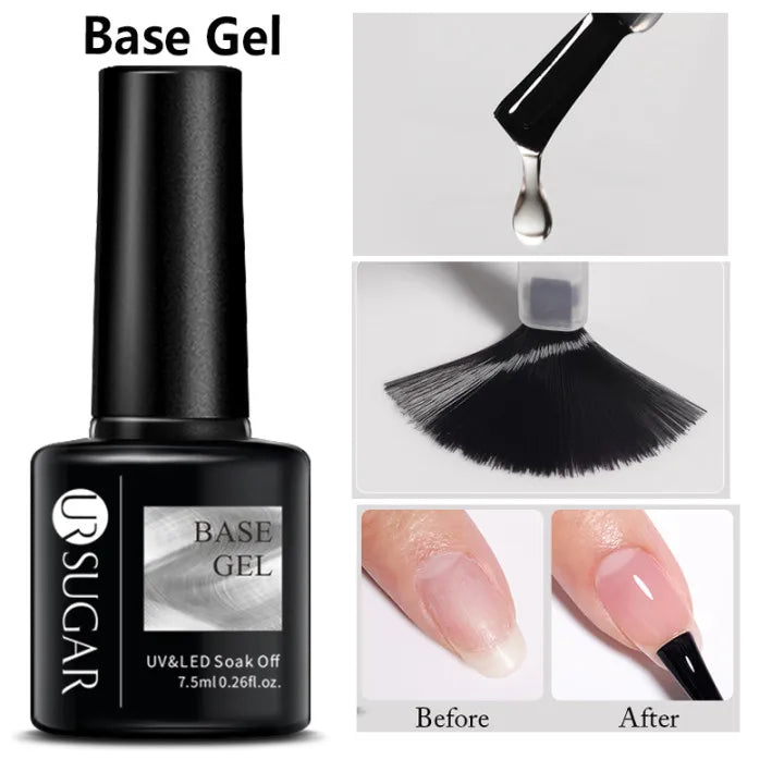 UR SUGAR 7.5ML Blue Black Red Glitter Sequin Color Gel Nail Polish Semi-permanent Varnish For Nail Art Manicure Soak Off UV Gel