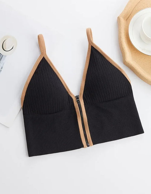 Load image into Gallery viewer, Women Crop Tops Sexy Solid Color Camisole Ice Silk Tube Top Seamless Sports Tank Top Wireless Underwear Padded Bra Bralette Vest
