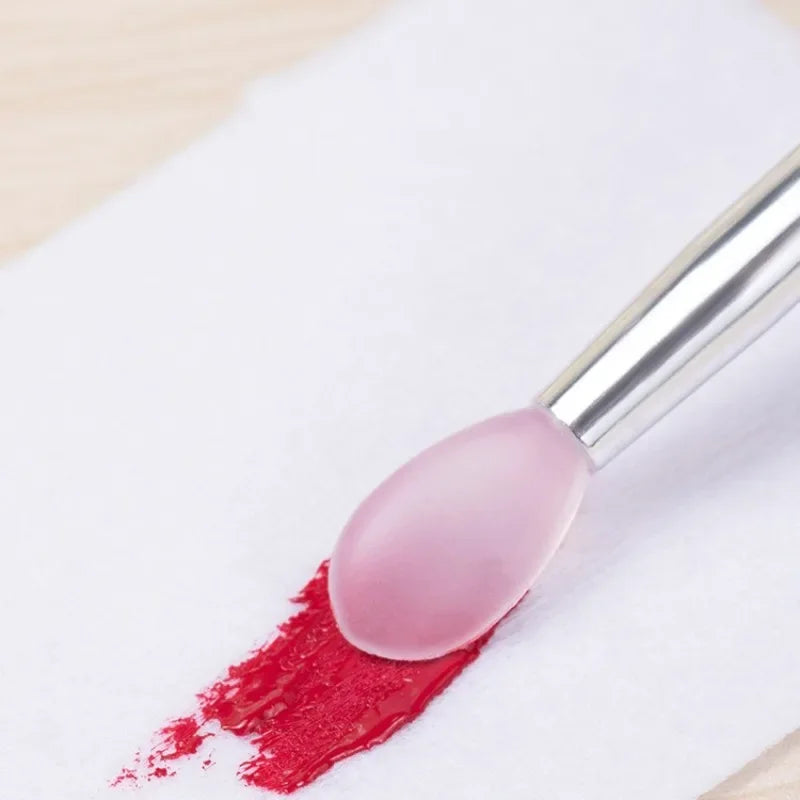 1/3/10pcs Portable Silicone Lip Brush with Cover Soft Multifunction Lip Balm Applicator Lipstick Lipgloss Makeup Brush Reusable