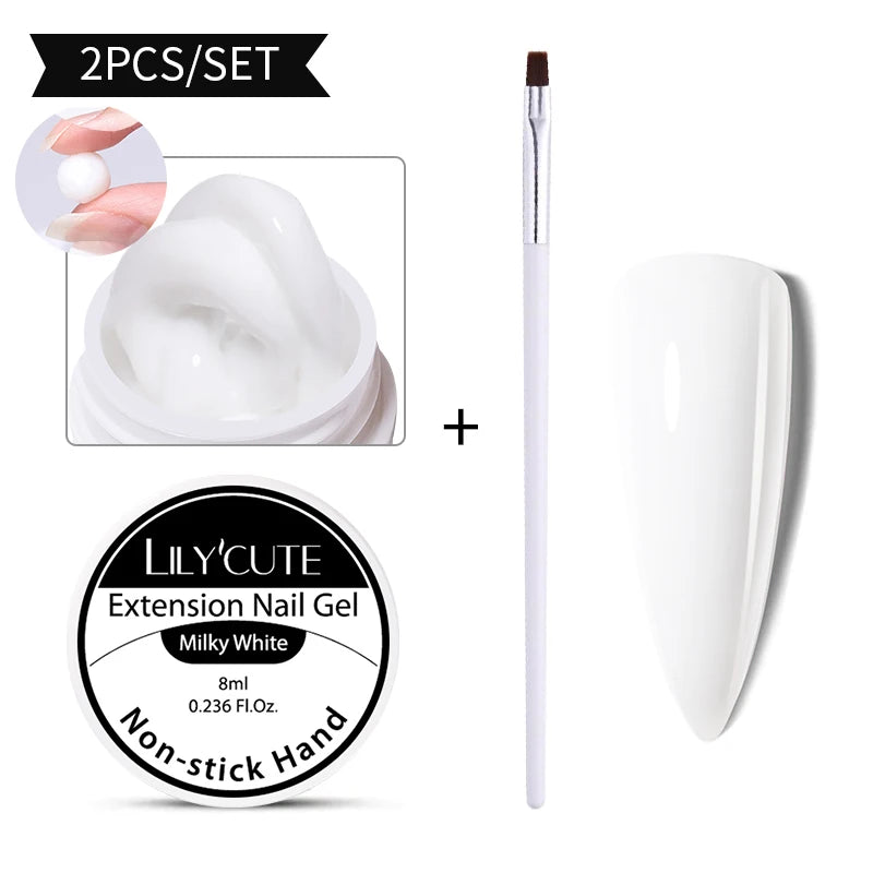 LILYCUTE 6 IN 1 Extension Gel Nail Polish Acrylic Construct Hard Gel Soak Off Self Leveling Reinforcement Gel For Nail HEMA FREE