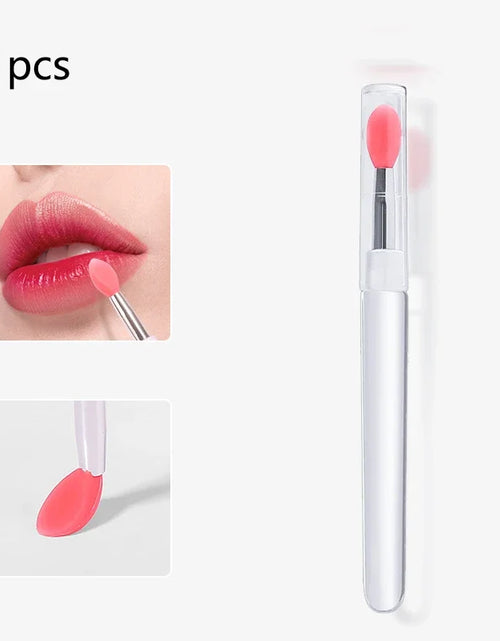 Load image into Gallery viewer, 1/3/10pcs Portable Silicone Lip Brush with Cover Soft Multifunction Lip Balm Applicator Lipstick Lipgloss Makeup Brush Reusable
