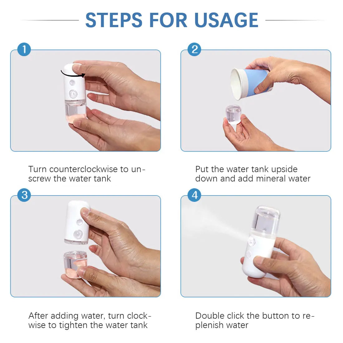 30ML Mini Facial Steamer  Facial Sprayer USB Nebulizer Humidifier Moisturizing Hydrating Women Beauty Skin Care Tool