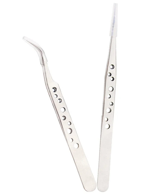 Load image into Gallery viewer, Electronics Industrial Tweezers Precision  Anti-static Curved Straight Tip Stainless Forceps Phone Repair Hand Tool
