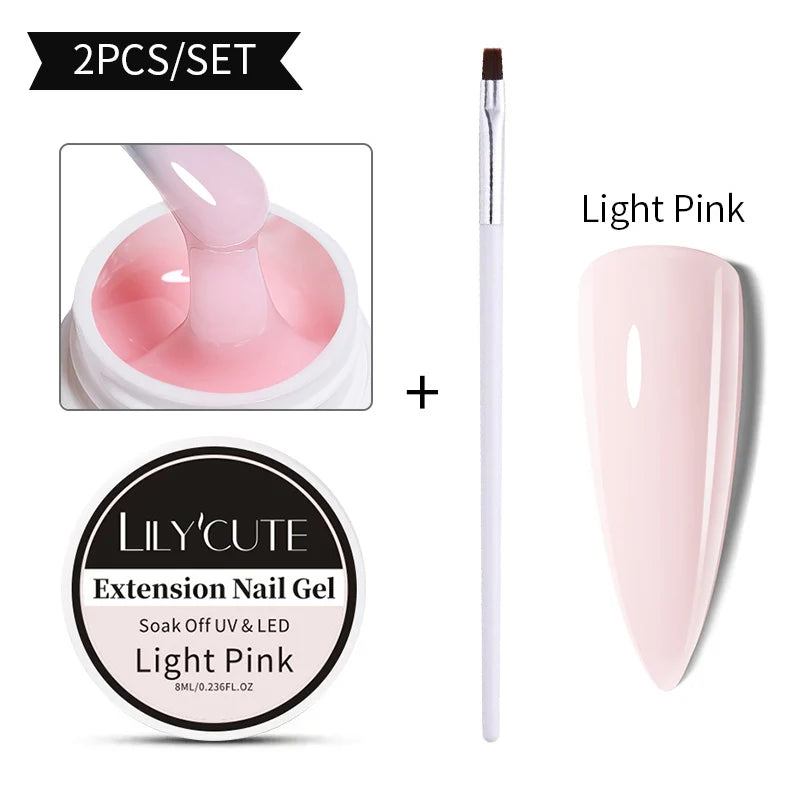 LILYCUTE 6 IN 1 Extension Gel Nail Polish Acrylic Construct Hard Gel Soak Off Self Leveling Reinforcement Gel For Nail HEMA FREE