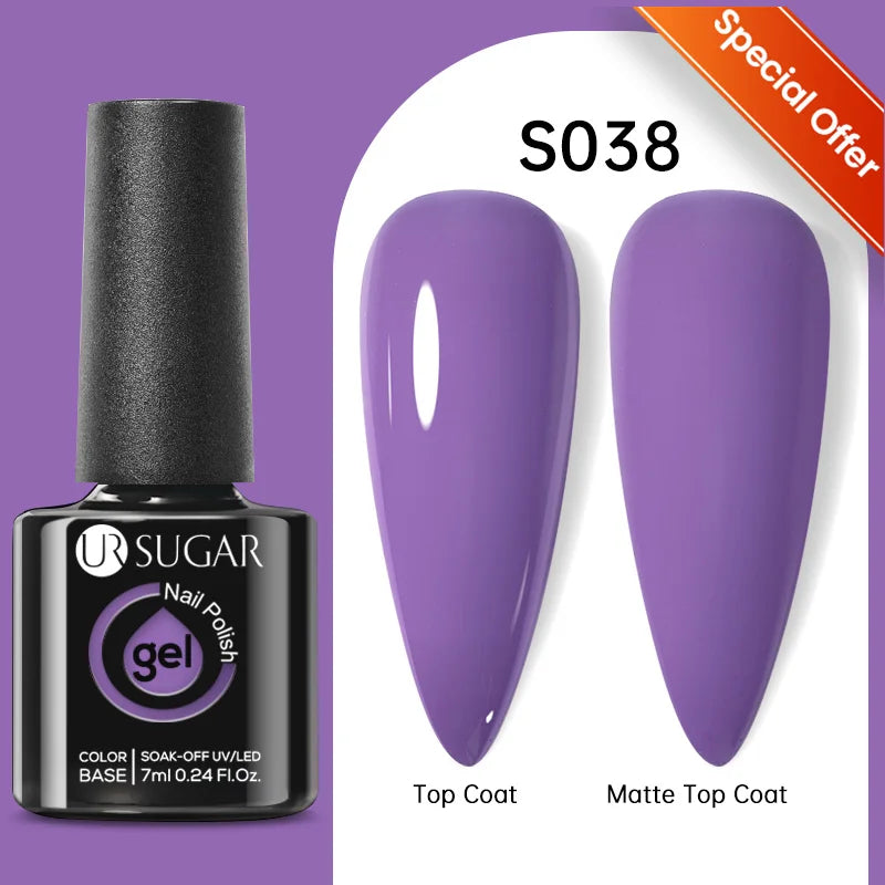 UR SUGAR 7.5ML Blue Black Red Glitter Sequin Color Gel Nail Polish Semi-permanent Varnish For Nail Art Manicure Soak Off UV Gel