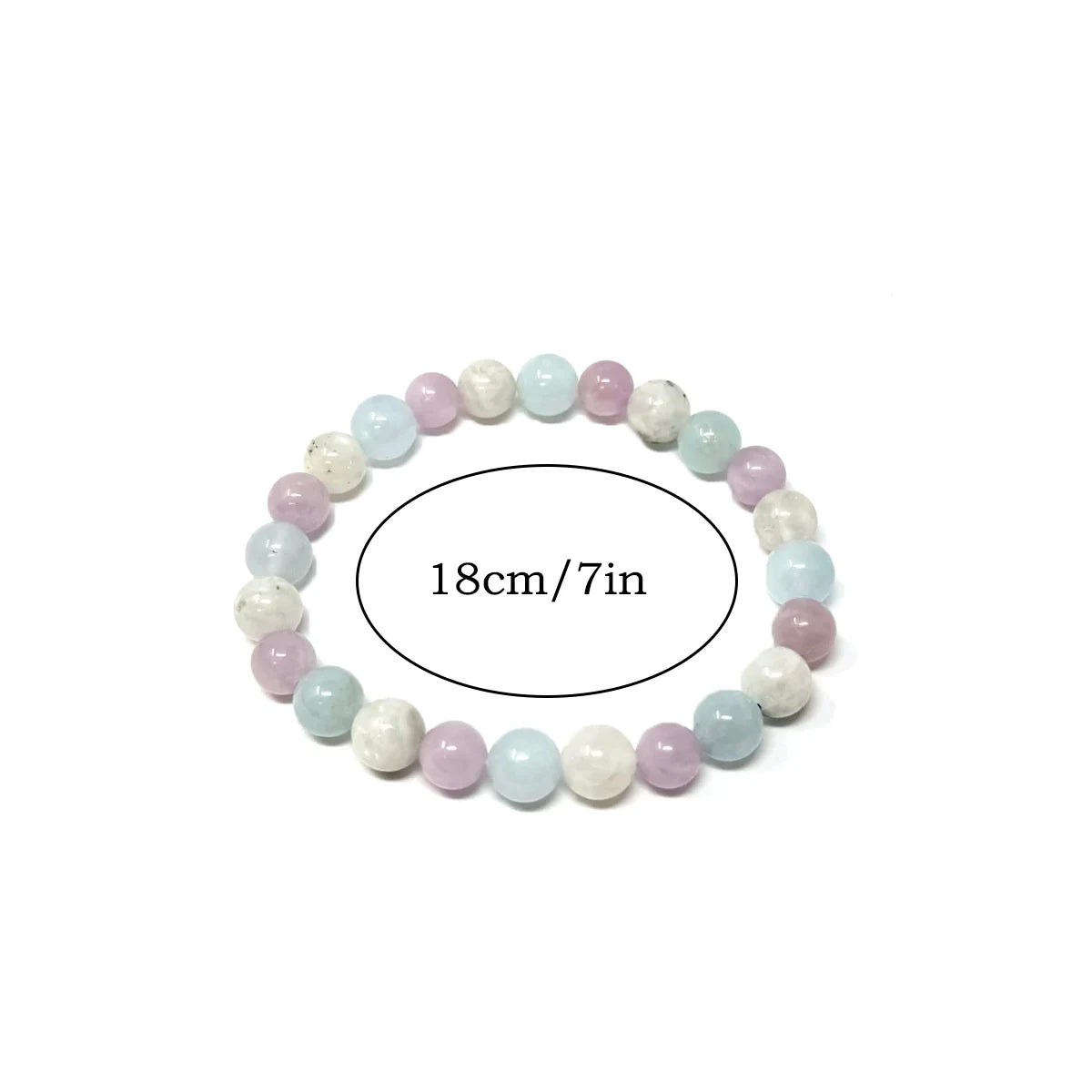 Meditation Bracelet Aquamarine Rainbow Moonstone Kunzite Grounding Meditation Bracelet Gifts for Men and Women