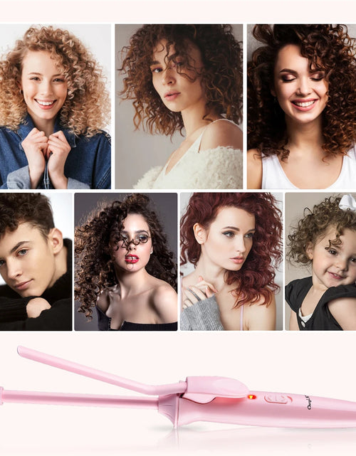 Load image into Gallery viewer, 9mm Mini Hair Curling Iron Hair Curler Wand Professional Curly Tongs Ceramic Electric Salon Styling Tool Small Crimping Iron
