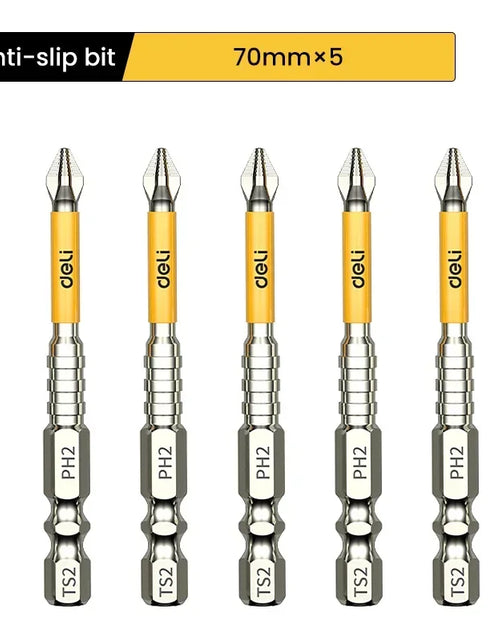 Load image into Gallery viewer, 5PCS Upgraded High Hardness And Strong Magnetic Bit 25/50/65/70/90/150mm Non-slip Cross High Hardness Electric Hand Drill Screw
