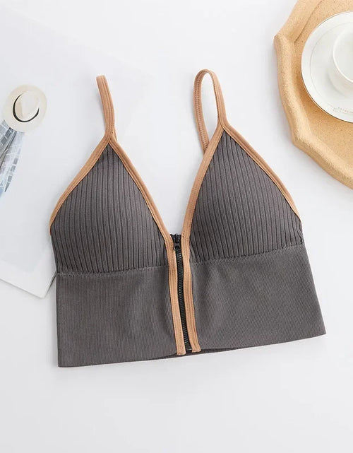 Load image into Gallery viewer, Women Crop Tops Sexy Solid Color Camisole Ice Silk Tube Top Seamless Sports Tank Top Wireless Underwear Padded Bra Bralette Vest
