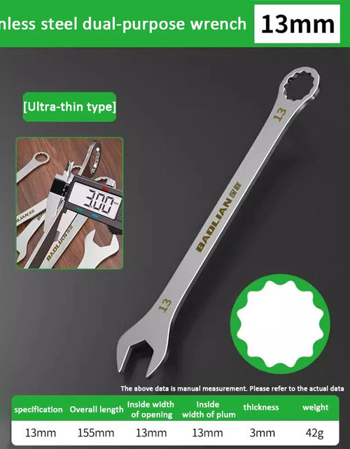 Load image into Gallery viewer, Ultra-thin Open End Wrench 5-32MM Ratchet Wrenches Universal Spanners Dual-purpose Wrench for Bicycle Motorcycle Car Repair Tool
