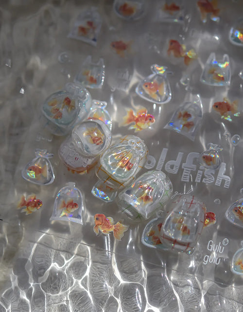 Load image into Gallery viewer, 1pcs Cute A bag of Starfish Nail Charm Stickers 3D Jelly Ocean Fish Bubble Adhesive Nail Sticker DIY Summer Nail Art Decorations
