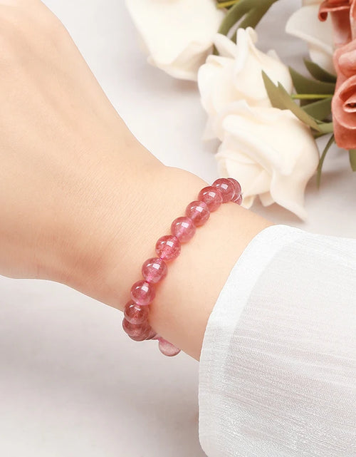 Load image into Gallery viewer, JD 5A Natural Brazil Strawberry Crystal Quartz Bead Bracelet Women Charm Purify the Soul Jewelry Reiki Healing Pulsera Yoga Gift

