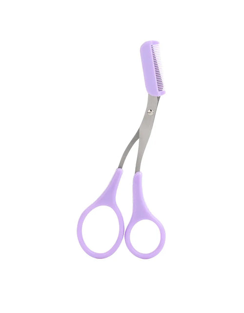 Load image into Gallery viewer, Karsyngirl 1Pcs Safe Eyebrow Trimmer Stainless Steel Eyebrow Scissors with Comb Hair Removal Shaver Eyebrows Shaping Makeup Tool
