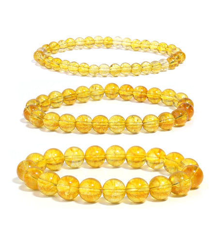 OAIITE Citrine Bracelet for Women Quartz Crystal Agate Jewelry Birthday Gift Yoga Meditation Stretch Wealth Bracelet for Men