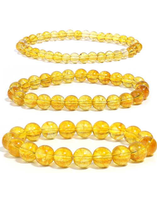 Load image into Gallery viewer, OAIITE Citrine Bracelet for Women Quartz Crystal Agate Jewelry Birthday Gift Yoga Meditation Stretch Wealth Bracelet for Men
