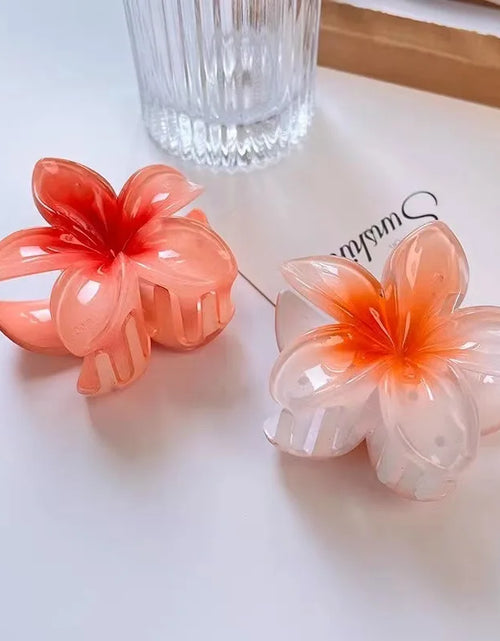 Load image into Gallery viewer, Six colors Gradient Flower Hair Styling Accessories Set Beach Style Hairpins Flower Claw Clips Hawaiian Style
