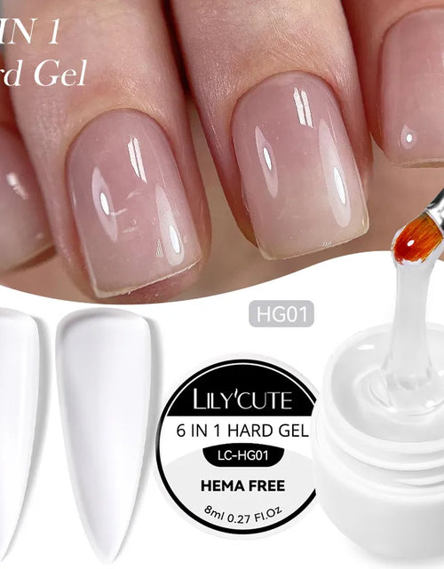 Load image into Gallery viewer, LILYCUTE 6 IN 1 Extension Gel Nail Polish Acrylic Construct Hard Gel Soak Off Self Leveling Reinforcement Gel For Nail HEMA FREE
