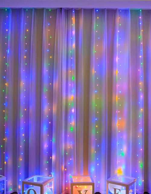 Load image into Gallery viewer, 3/6M USB LED Curtain 8Modes Remote Control String Lights Holiday Wedding Fairy Garland Lights For Bedroom Living Room Decor
