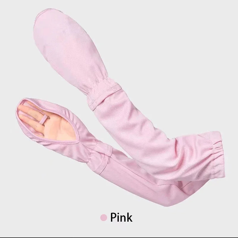 1 Pairs Anti-sunburn Sleeve Summer Uv Solar Arm Sleeves Women's Driving Sun Protection Long Sleeve Adjustable Cuffs
