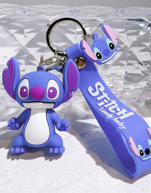 Load image into Gallery viewer, Lilo &amp; Stitch Toys Keychian Anime Stitch Pendant Keychain Sweet Pink Angel Keychians Women Car Keyring Girl Birthday Gift
