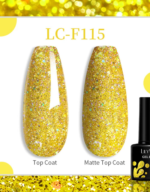 Load image into Gallery viewer, LILYCUTE 7ML Glitter Gel Nail Polish Sparkling Semi Permanent UV Gel Colorful Shinning Gel Varnish Nail Art Soak Off UV LED Gel
