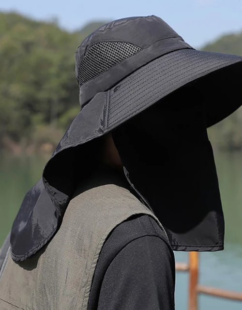 Load image into Gallery viewer, Summer Sun Hats UV Protection Outdoor Hunting Fishing Cap For Men Women Hiking Camping Visor Bucket Hat Neck Flap Fisherman Hat
