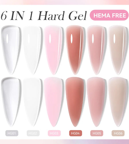 LILYCUTE 6 IN 1 Extension Gel Nail Polish Acrylic Construct Hard Gel Soak Off Self Leveling Reinforcement Gel For Nail HEMA FREE