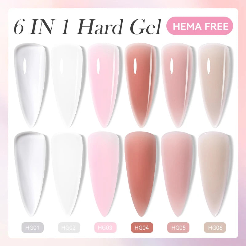 LILYCUTE 6 IN 1 Extension Gel Nail Polish Acrylic Construct Hard Gel Soak Off Self Leveling Reinforcement Gel For Nail HEMA FREE