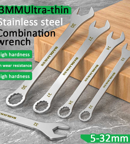 Ultra-thin Open End Wrench 5-32MM Ratchet Wrenches Universal Spanners Dual-purpose Wrench for Bicycle Motorcycle Car Repair Tool