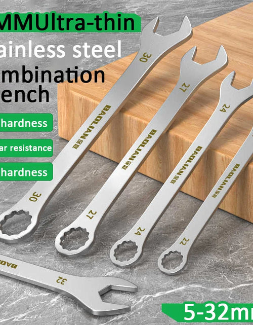 Load image into Gallery viewer, Ultra-thin Open End Wrench 5-32MM Ratchet Wrenches Universal Spanners Dual-purpose Wrench for Bicycle Motorcycle Car Repair Tool
