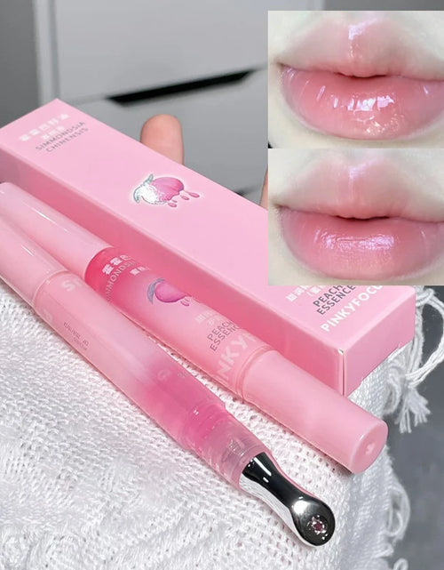 Load image into Gallery viewer, Peach Lip Oil Moisturizing Glass Lip Gloss Fragrance Non-sticky Lip Tint Lips Plumper Autumn and Winter Lips Care Serum Primer
