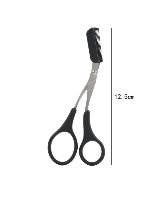 Load image into Gallery viewer, Karsyngirl 1Pcs Safe Eyebrow Trimmer Stainless Steel Eyebrow Scissors with Comb Hair Removal Shaver Eyebrows Shaping Makeup Tool
