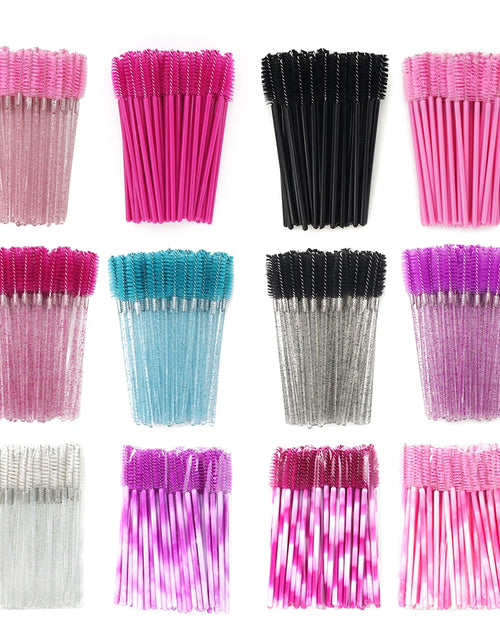 Load image into Gallery viewer, ANNAFRIS 50Pcs  Disposable Eyelash  Brush Soft Head Crystal Eyebrow Brush Lash Extension Brush  Mascara Wand Makeup Tool
