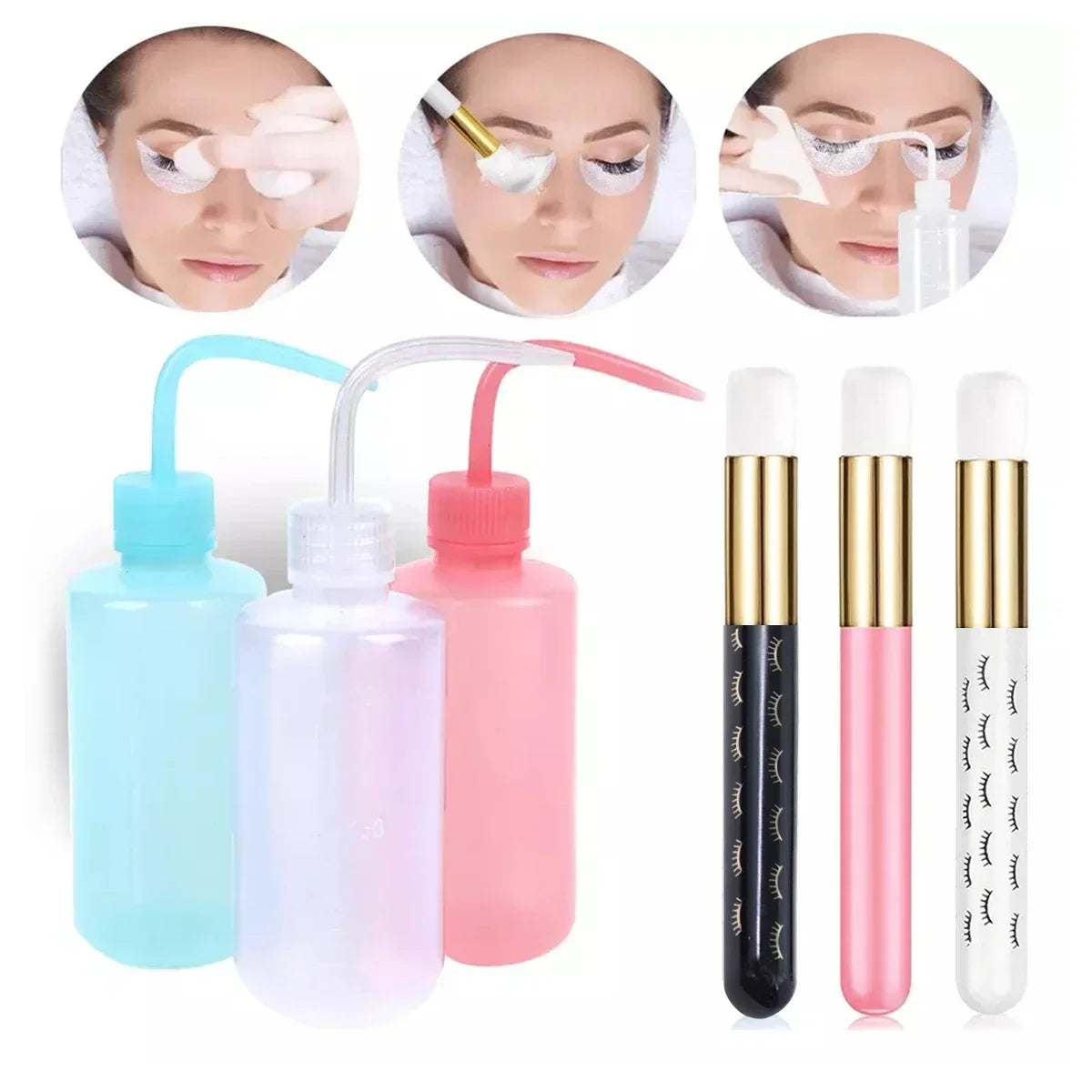 Eyelash Extension Cleaning Bottle Clean Brush Set Eyebrow Skin Care  Remover Washing Lash Shampoo Flask Tools Kit Eye Lashes