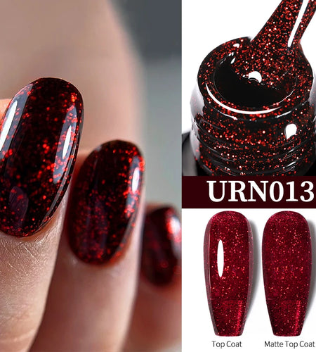 UR SUGAR 7.5ML Blue Black Red Glitter Sequin Color Gel Nail Polish Semi-permanent Varnish For Nail Art Manicure Soak Off UV Gel