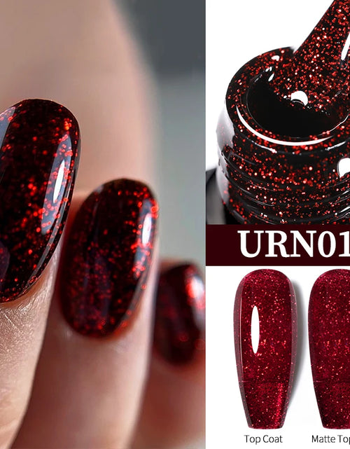 Load image into Gallery viewer, UR SUGAR 7.5ML Blue Black Red Glitter Sequin Color Gel Nail Polish Semi-permanent Varnish For Nail Art Manicure Soak Off UV Gel

