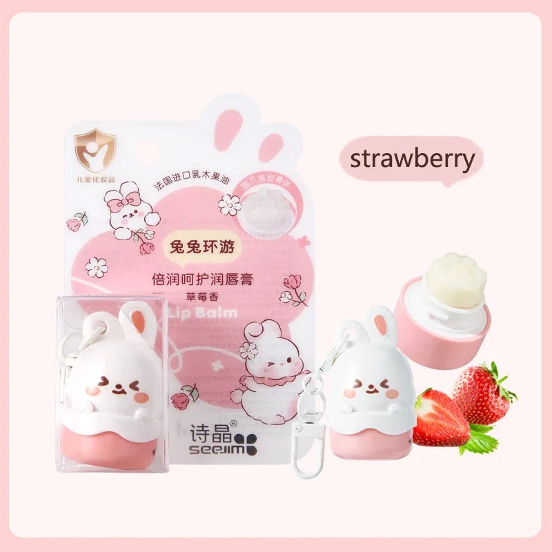 Fruity Children Baby Lip Balm Moisturizer Nutritious Anti Dry Cracking Lip Mask Cute Cartoon Bunny Kids Autumn Winter Lip Care