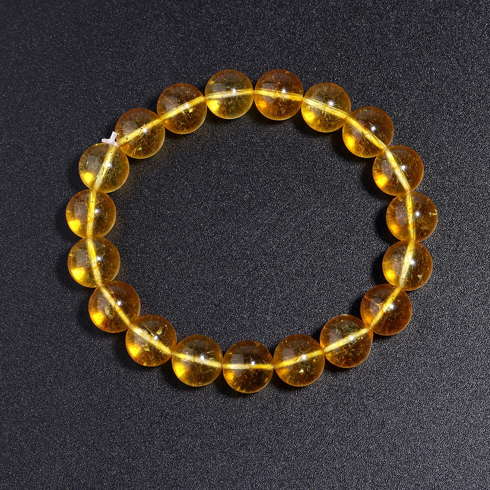 OAIITE Citrine Bracelet for Women Quartz Crystal Agate Jewelry Birthday Gift Yoga Meditation Stretch Wealth Bracelet for Men