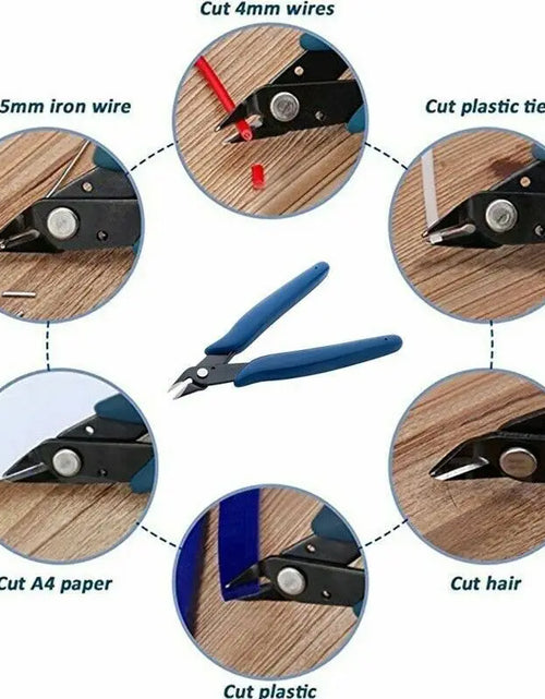 Load image into Gallery viewer, NJBLZQ Pliers Carbon Steel Pliers Electrical Wire Cable Cutters Cutting Side Snips Flush Pliers Nipper Home Hand Tools Blue
