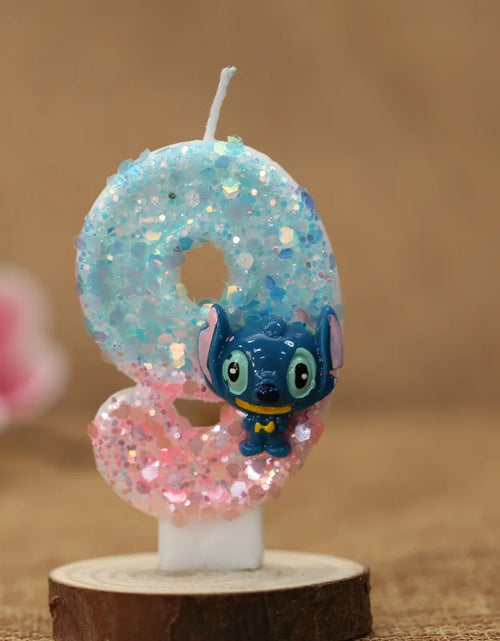 Load image into Gallery viewer, Disney Anime Lilo &amp; Stitch 0-9 Number Candle Cute 3D Stitch Cartoon Character Party Cake Plug-in Birthday Cake Decoration Gift

