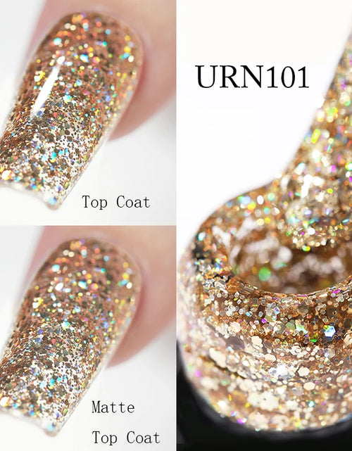Load image into Gallery viewer, UR SUGAR 7.5ML Blue Black Red Glitter Sequin Color Gel Nail Polish Semi-permanent Varnish For Nail Art Manicure Soak Off UV Gel
